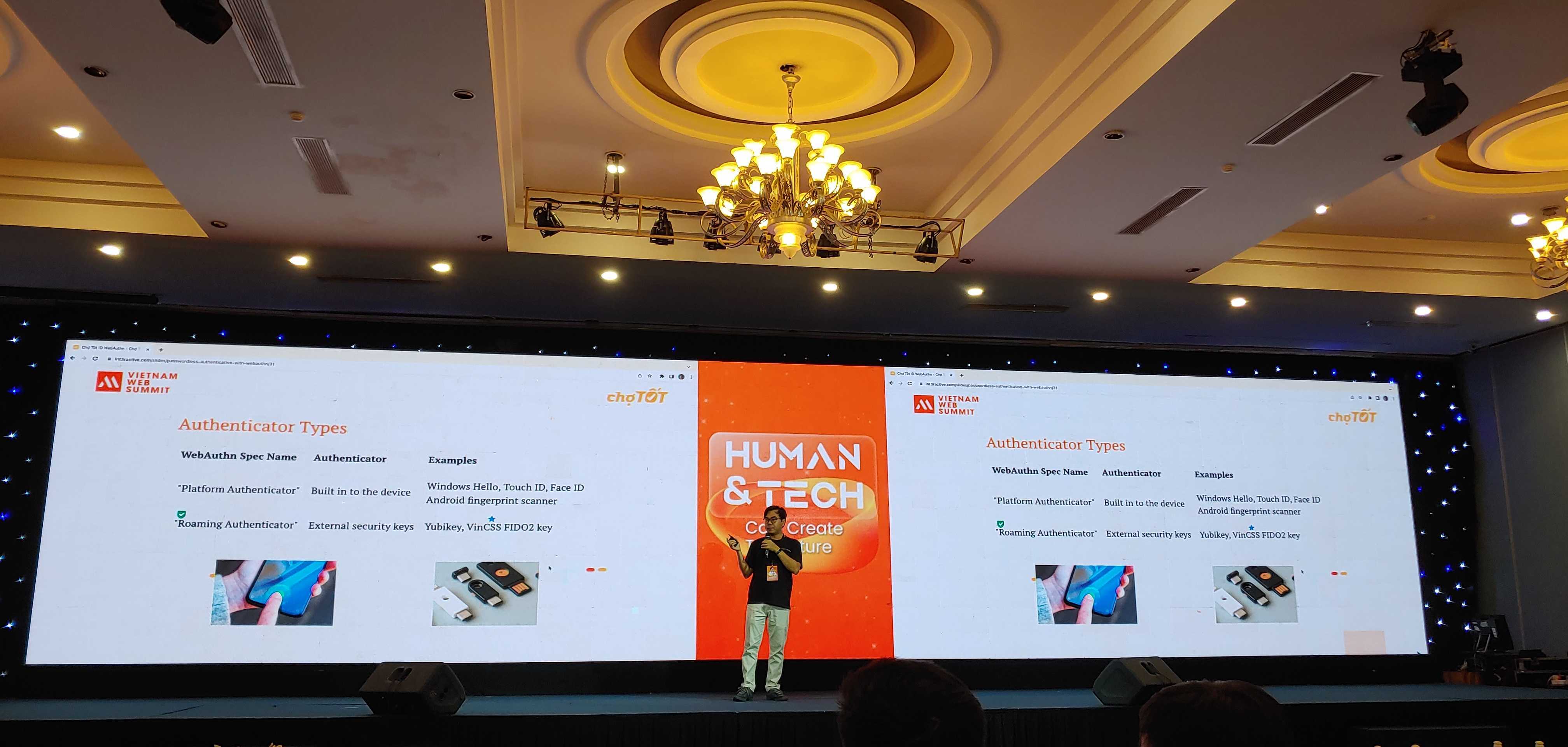 Me presenting at Vietnam Web Summit 2023